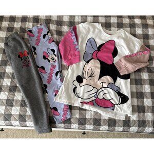 Minnie Mouse size 5 Girls Long Sleeve Sweater Tunic Set With Two Pants